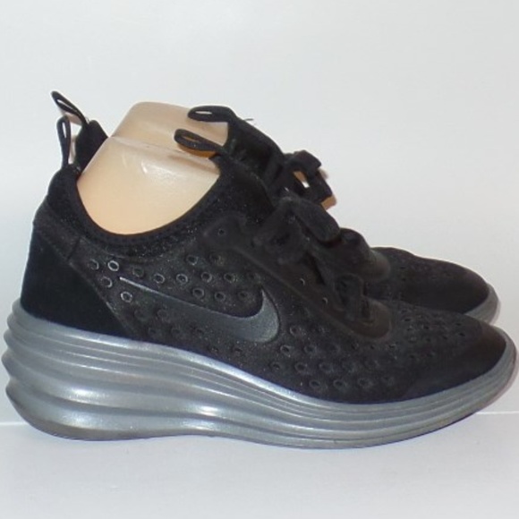 nike black wedge trainers